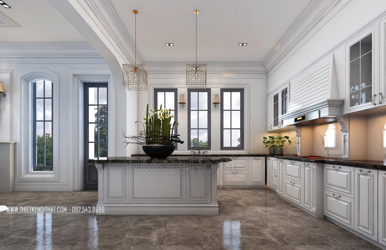 Thiết kế phòng bếp biệt thự Vinhome RiverSide